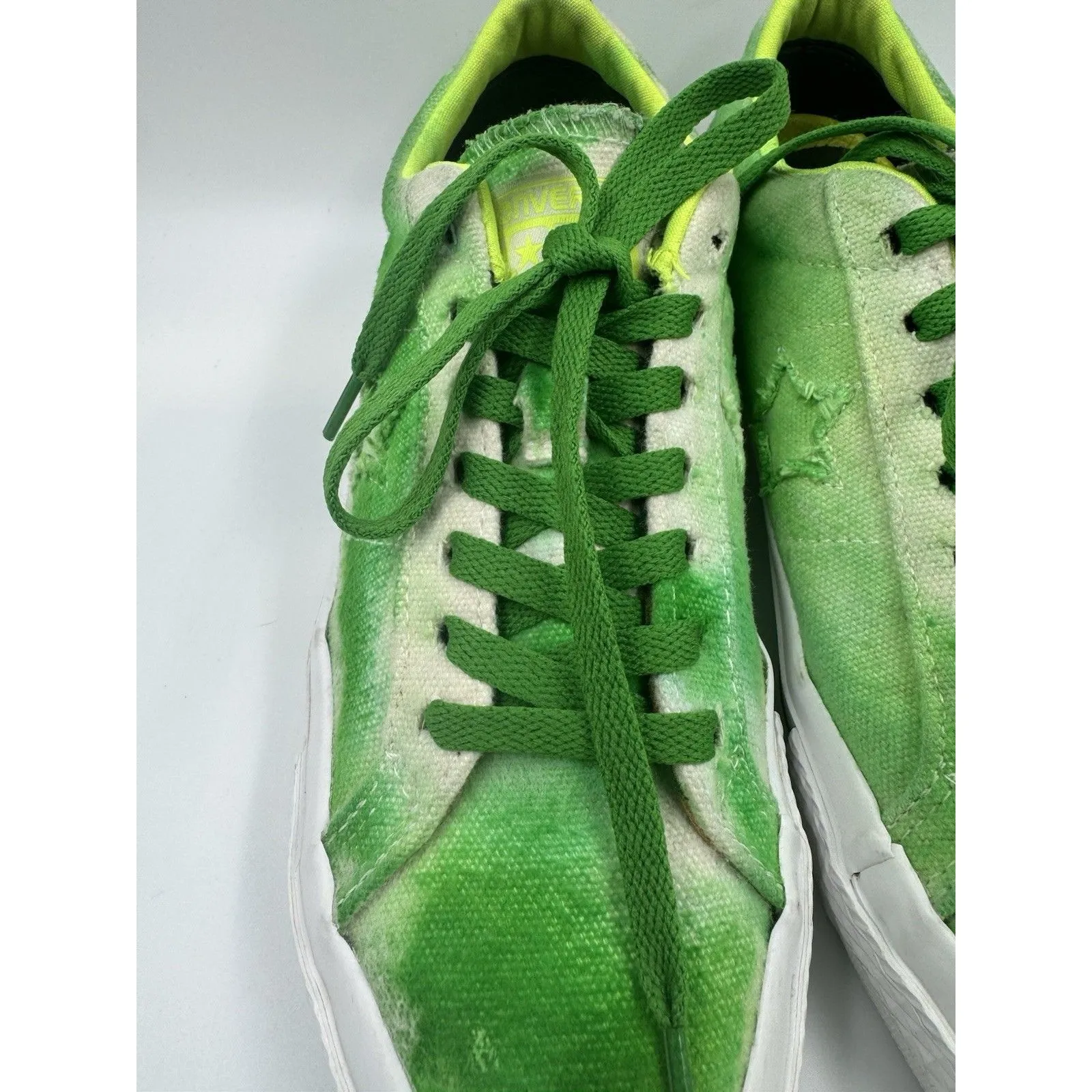 Converse Cons Lunarlon Low Top Water Repellent Lime Green Shoes 8 Men 9.5 Women - Image 3