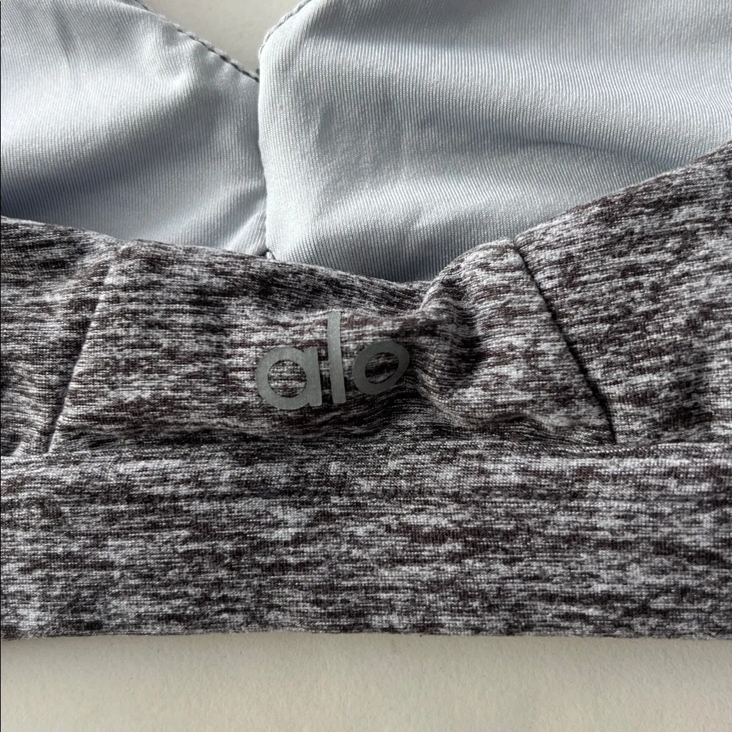 Alo Alosoft Heather Gray Cami Sports Bra Large - Image 6