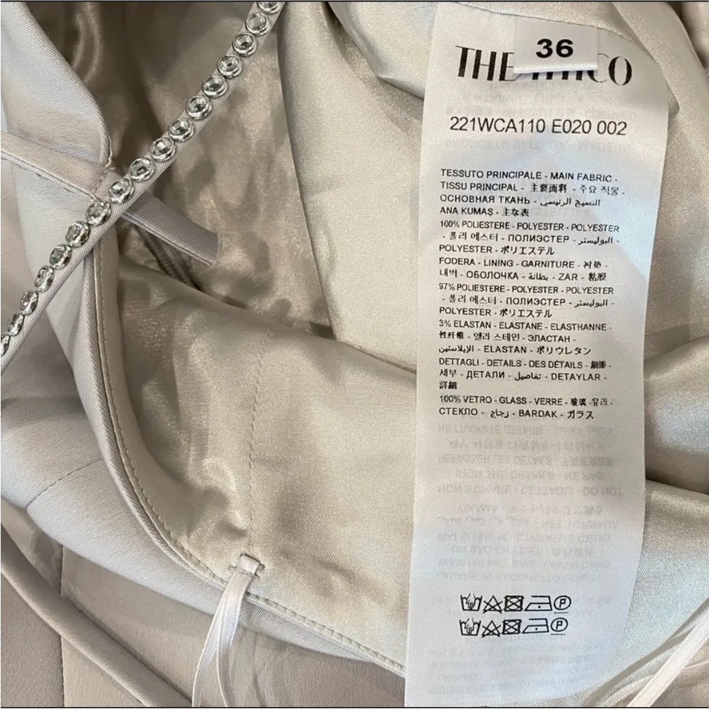 NWOT The Attico Fujiko Silver Satin Mini Dress Size 0 - Image 16