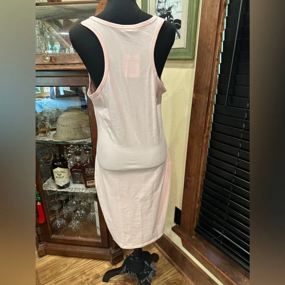 La Clef Maternity Dress Knee Length Midi Baby Pink Size Large - Image 3