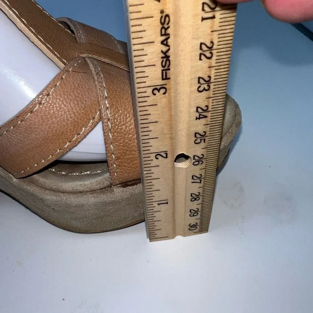 CAREL Paris Camel‎ Suede Platform Sandals EUR Size 37.5 US 7 Tan - Image 6