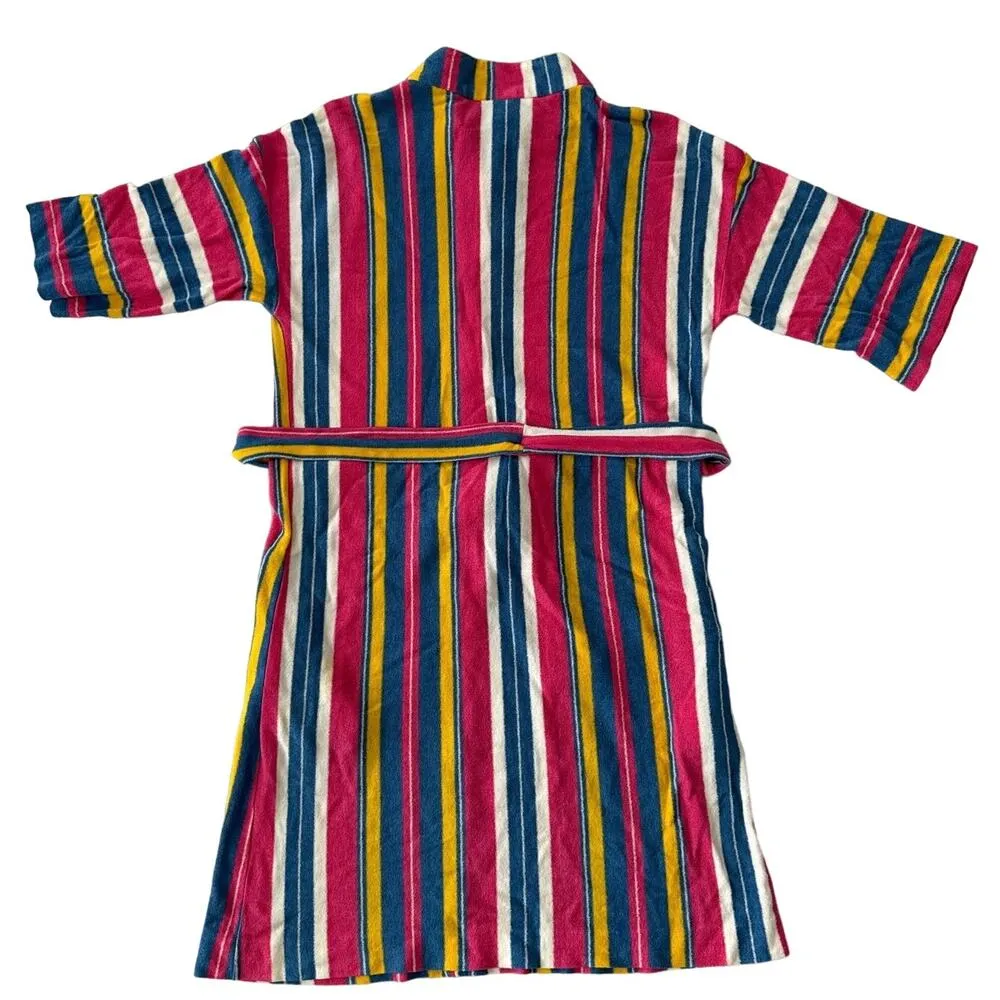 Vintage 70s Harbour Casuals Ltd ROXANNE striped multicoloured Terry beach dress - Image 2