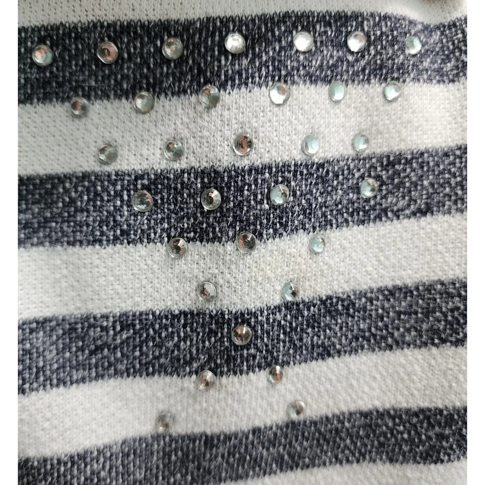 Company Ellen Tracy Striped Rhinestone Sweatshirt‎ Pullover Top XL - Image 5