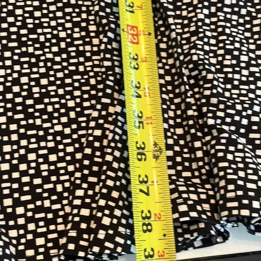 Dressbarn black white swing dress red belt cap sleeves geometric print NWT midi - Image 12