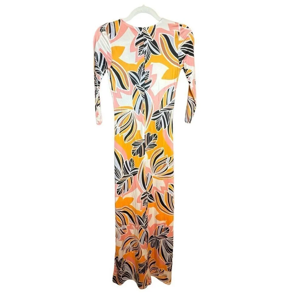 NEW Yumi Kim One & Only pattern Maxi Dress Sz XS in Pink Retro Bloom - Image 3