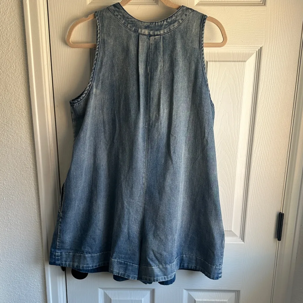 Denim Sleeveless Romper - Image 5