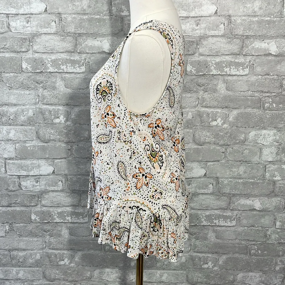 Patron of Peace Paisley Print Peplum Tank Top - Image 2