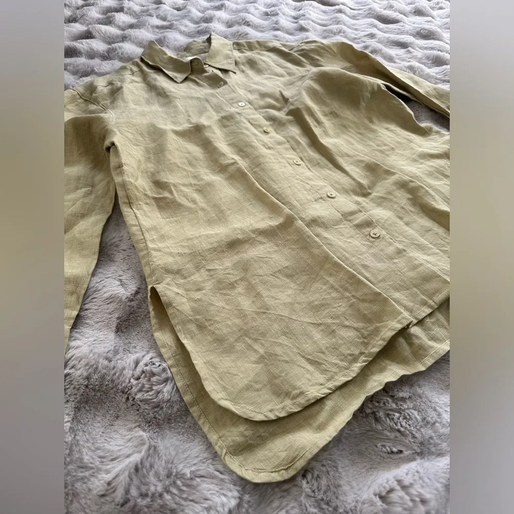 NWT Seafolly BEACH EDIT LINEN SHIRT olive size medium - Image 3