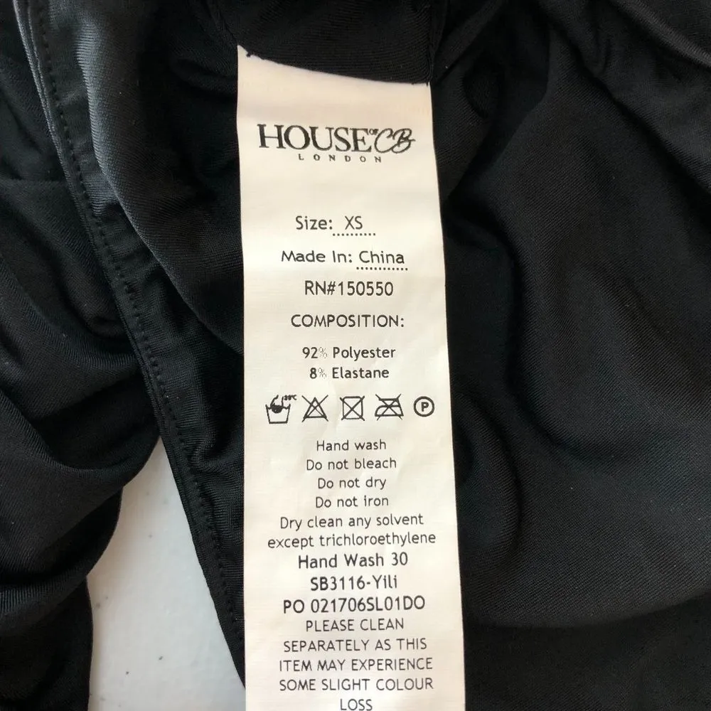 House of CB London Women's Crop Top Yili Ruched Long Sleeve Black XS - Image 6