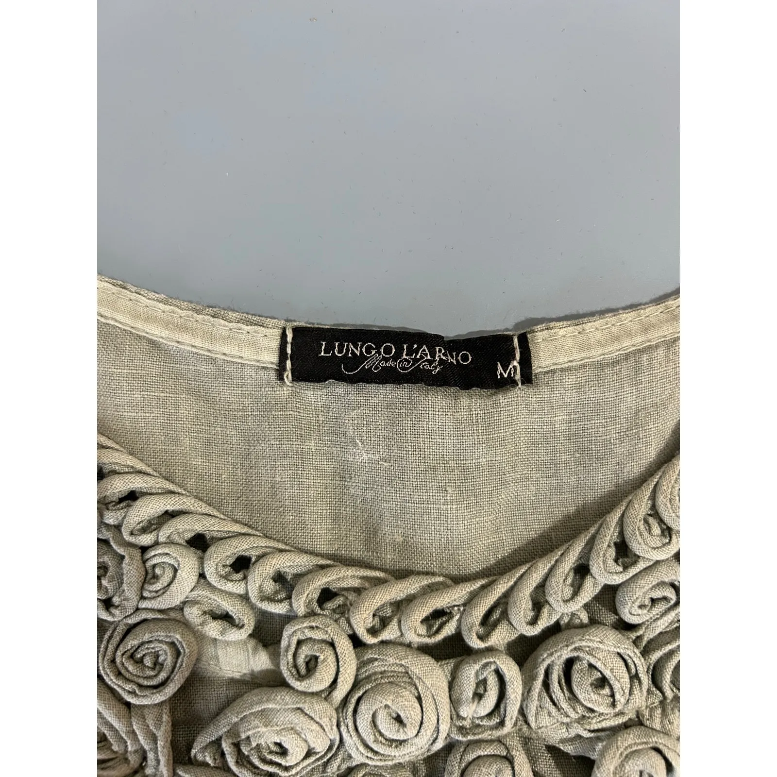 Lungo L'Arno 100% linen dress made in Italy pale green size M sleeveless Size M - Image 7