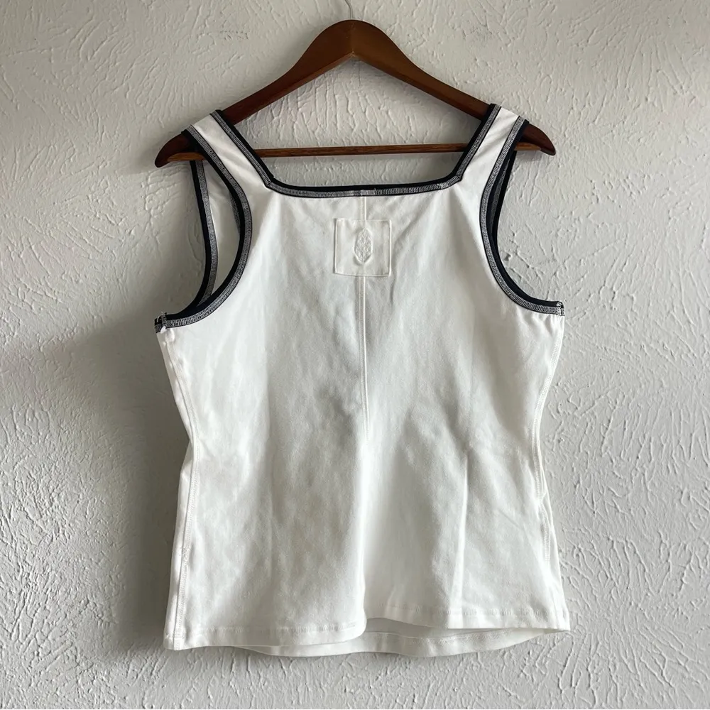 NWOT Free People FP Movement White New Flow Square Neck Henley Tank Top Size L - Image 4