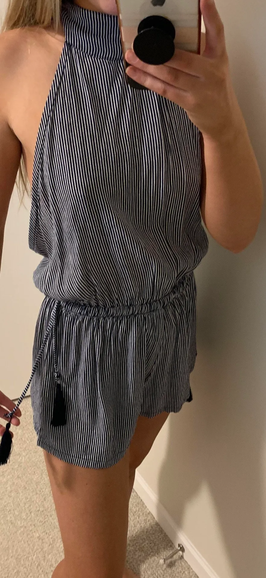 Blue Striped Romper - Image 7