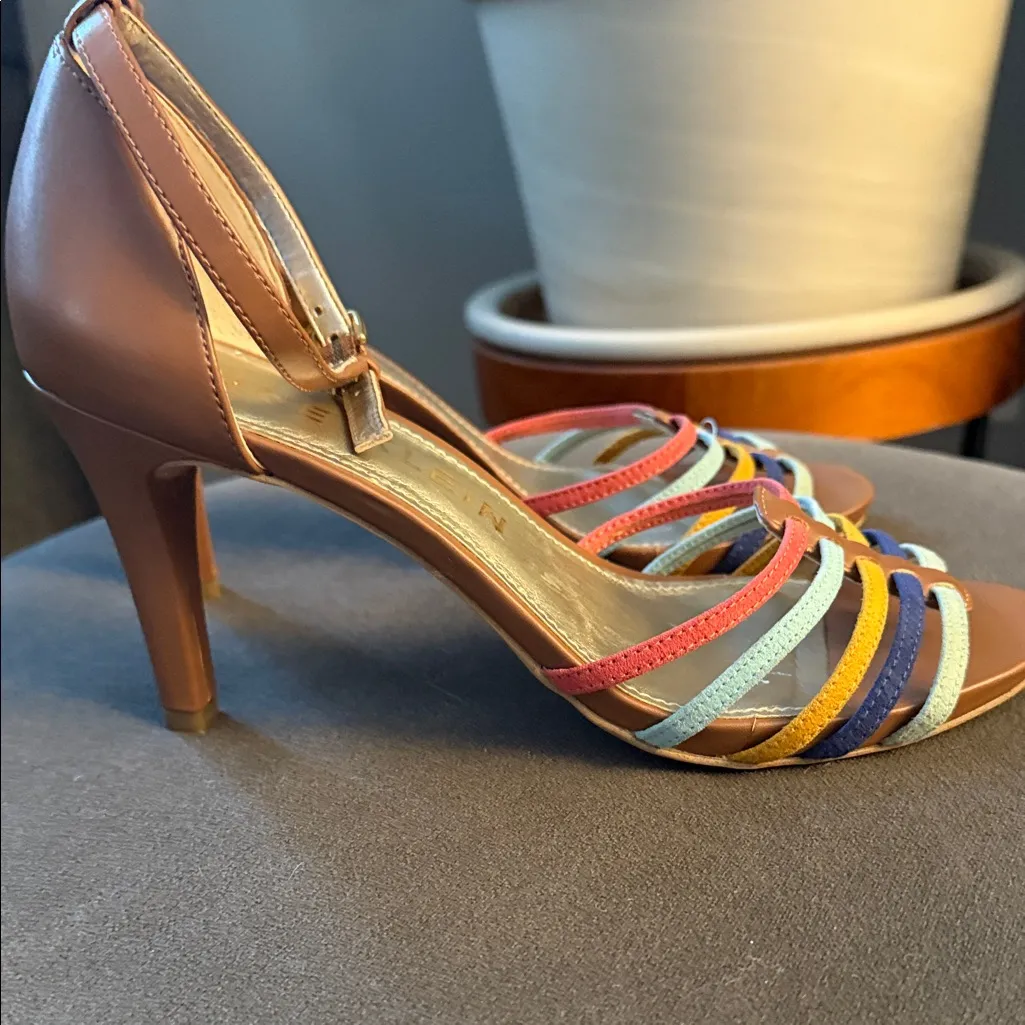 Anne Klein Multicolor Strappy Heels with Ankle Straps Womens 9M Colorful Bright - Image 6