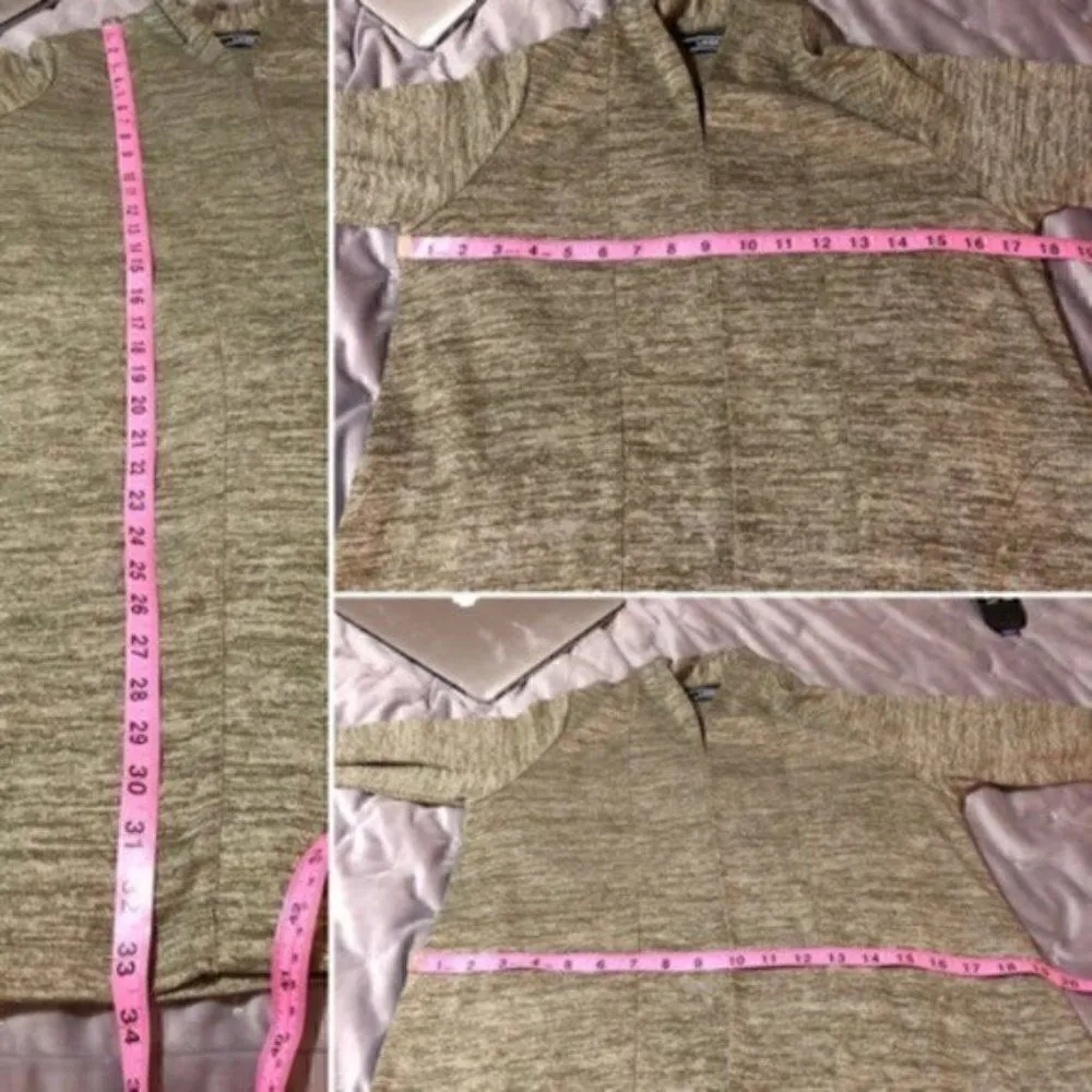 Lands End Marled Long Open T-Shirt Cardigan Green XS Green - Image 9