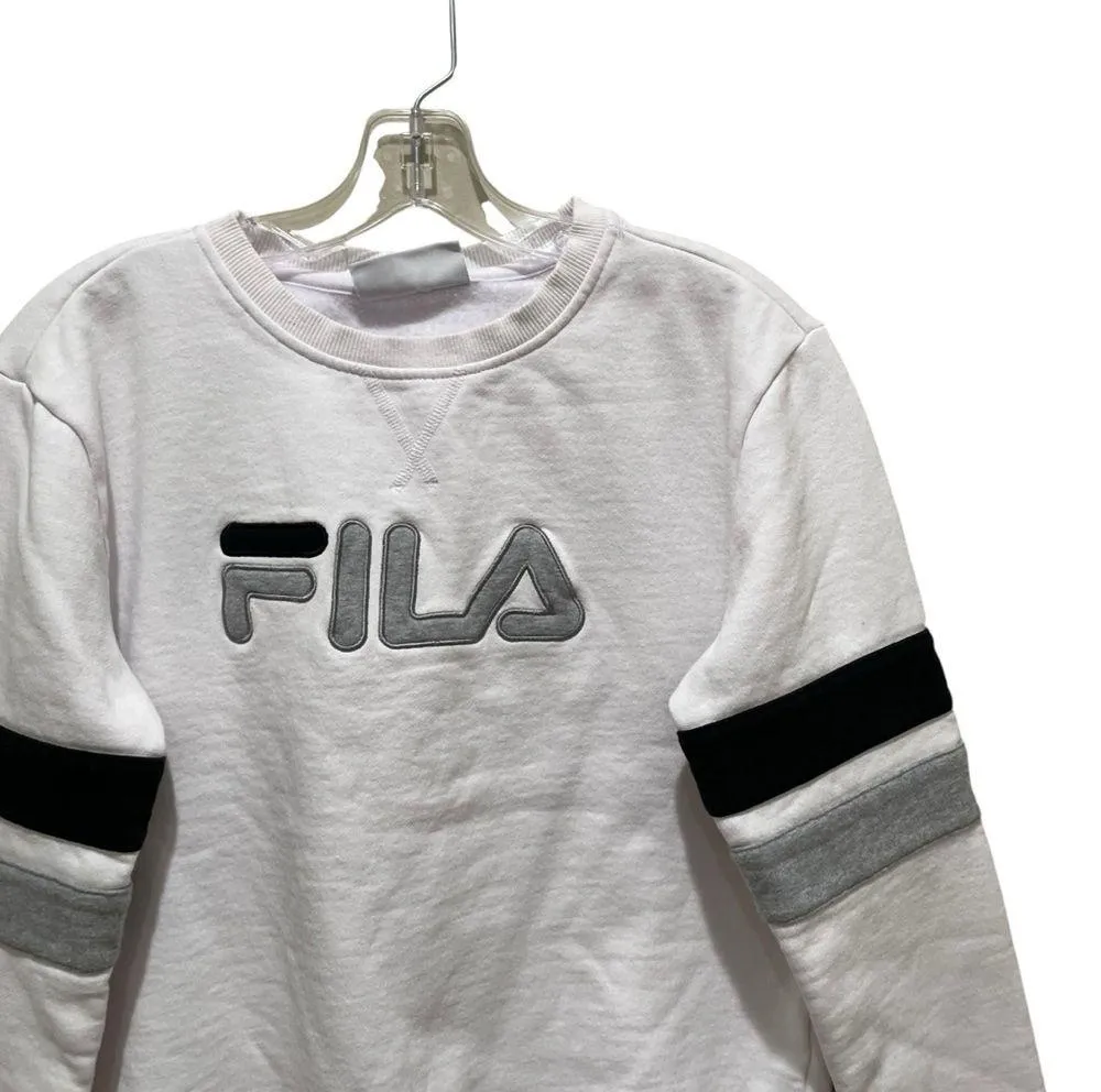Fila Natalie Crewneck Sweatshirt Fleece Lined White Size Medium - Image 6