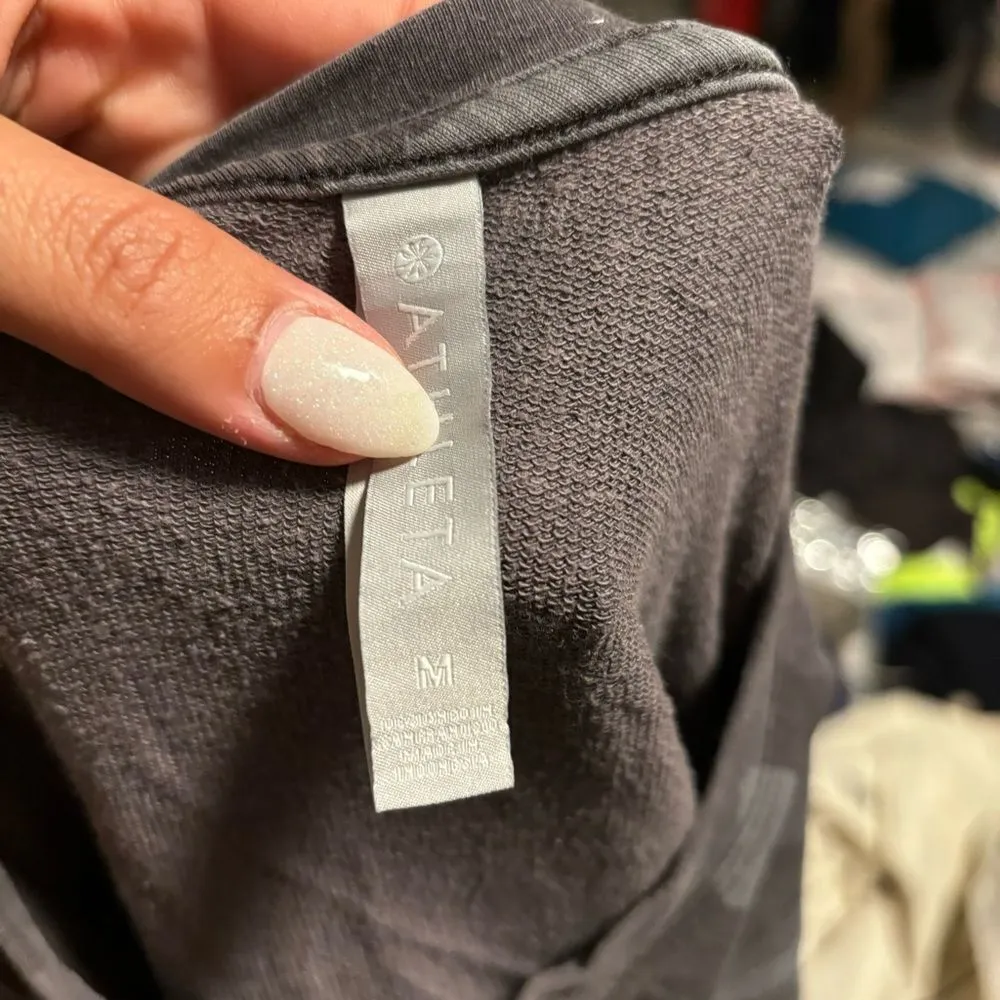 Athleta Studio to Street Gray Camo Sweatshirt- Size Medium - Image 6