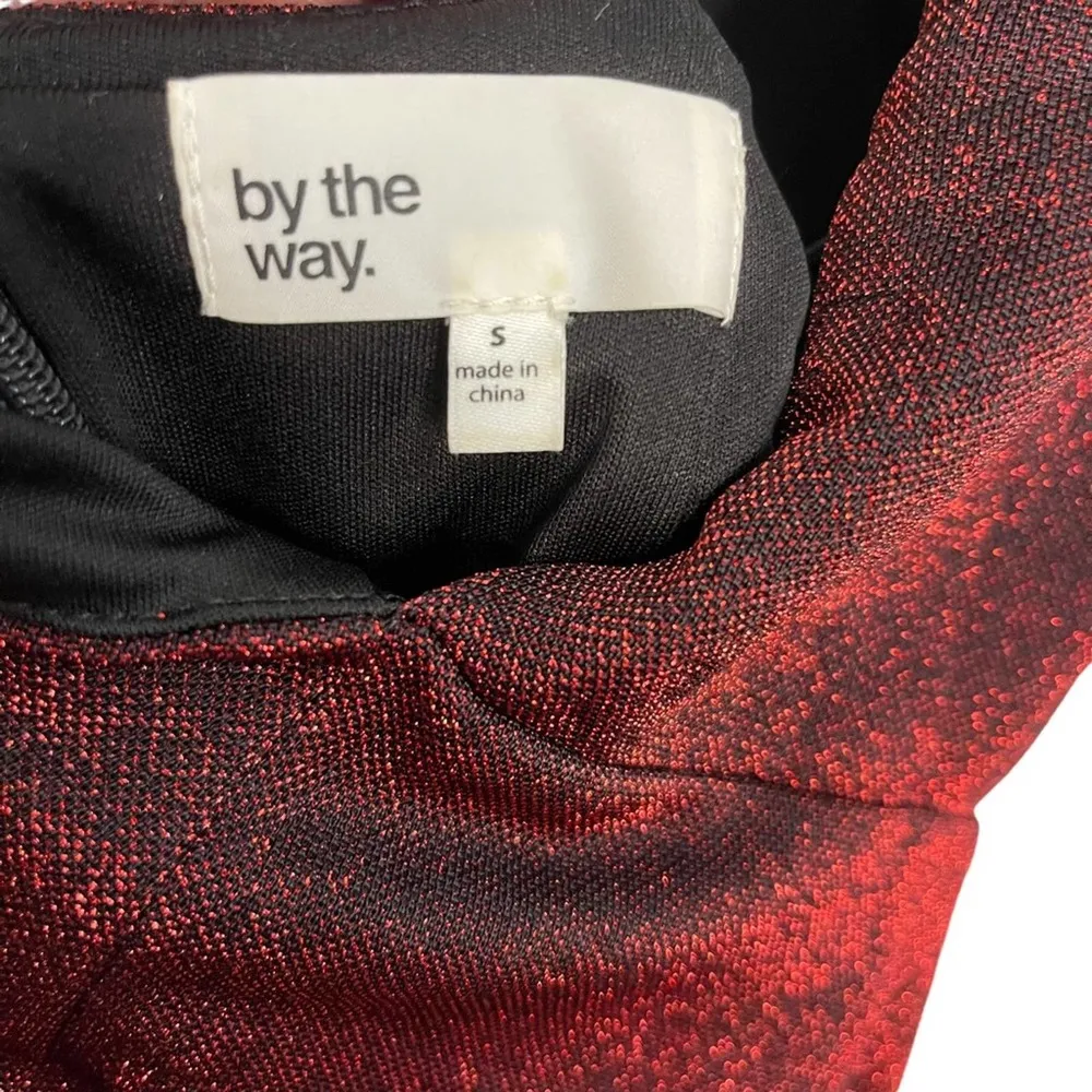 By The Way Revolve Julia Strappy Back Metallic Red Dress - Image 4