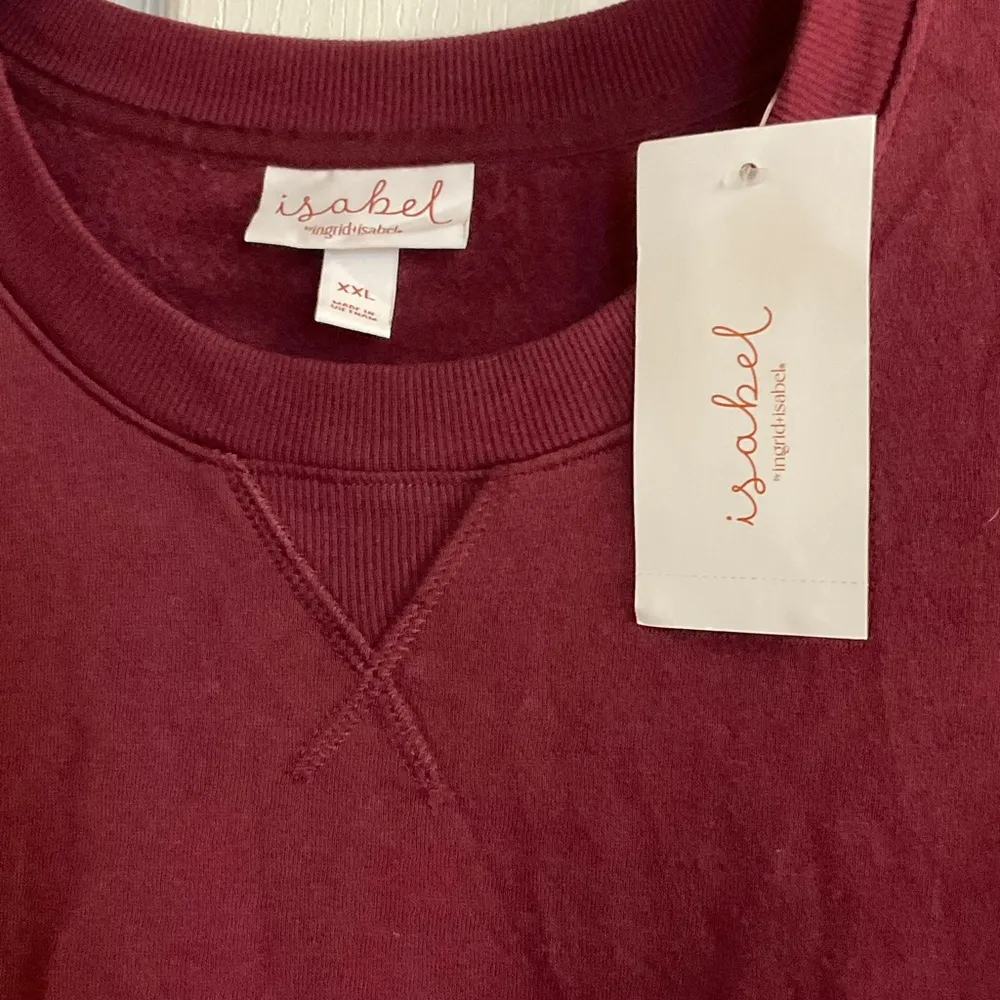 Cotton burgundy maternity dress with pockets Red Size XXL - Image 2