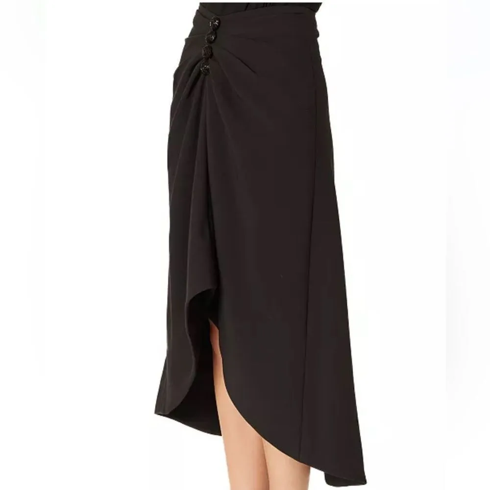 Adrienne Landau Black High-lo Skirt(Size 10) - Image 2