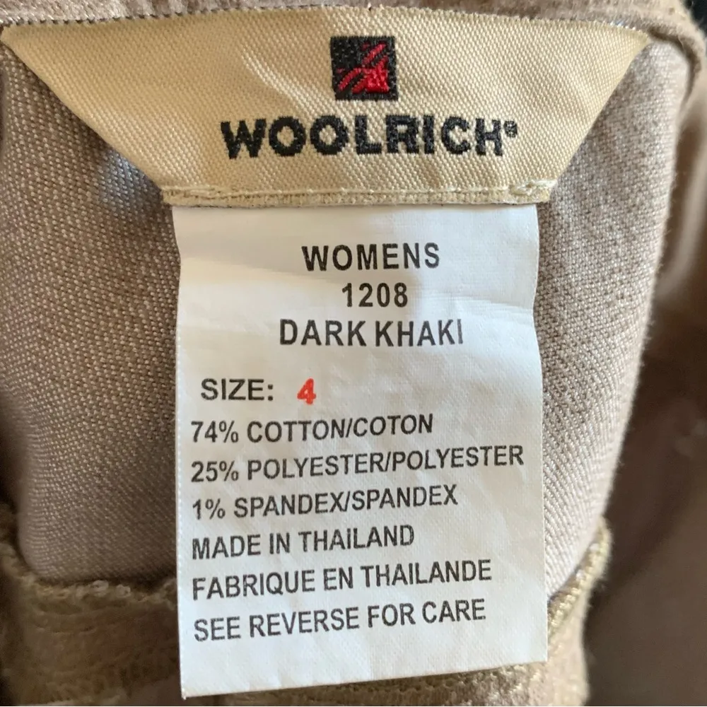 Woolrich Dark Khaki Cropped Capri Cotton Pants Size 4 - Image 7