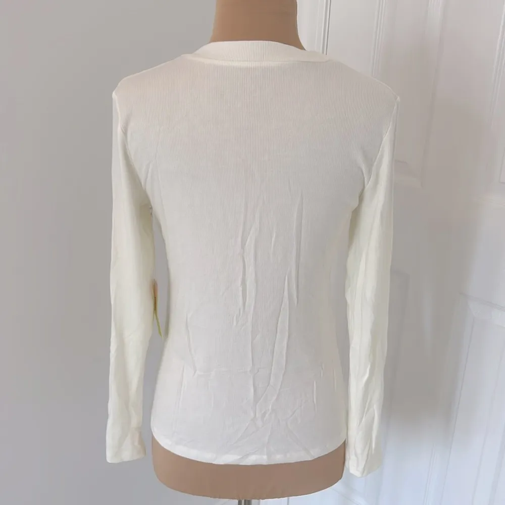 Summersalt The Ribbed Long Sleeve Tee White - Image 2