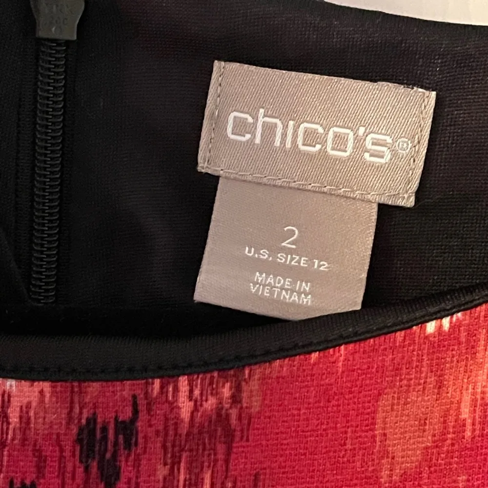  Floral Print Multi Color Knee Length Dress EUC Size L/12 (Chico’s Sz 2) - Image 9