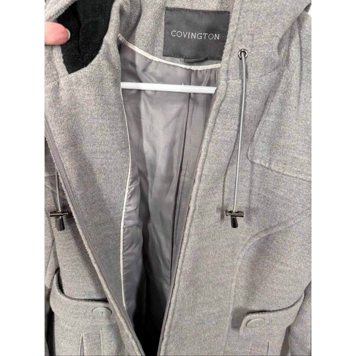 Covington Women gray hooded jacket size small - Image 7