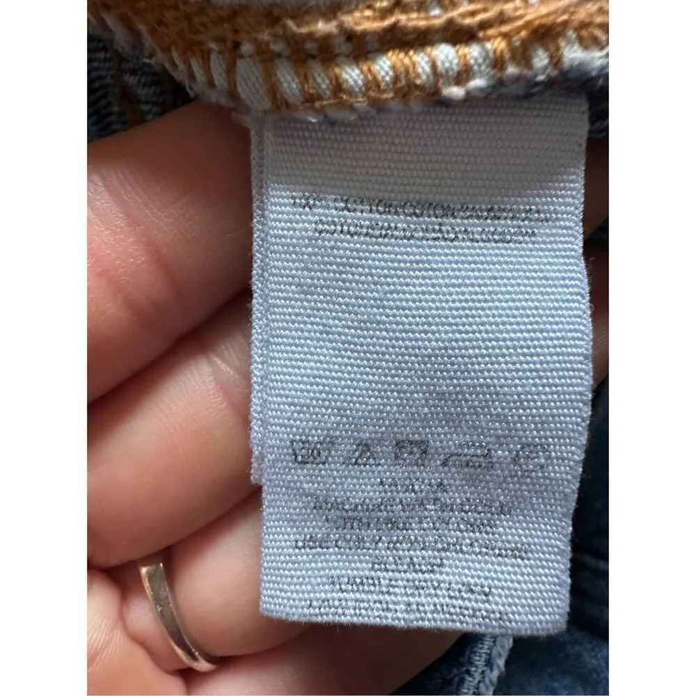 Free People Button Fly distressed mini denim jean skirt sz 28 - Image 7