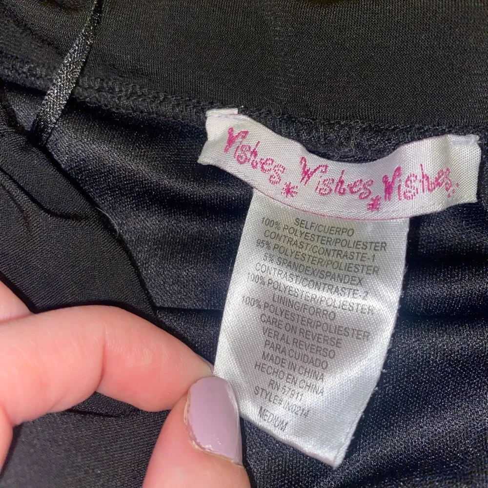 Y2K black tube top sparkly mini dress with ribbon detail Size M - Image 5