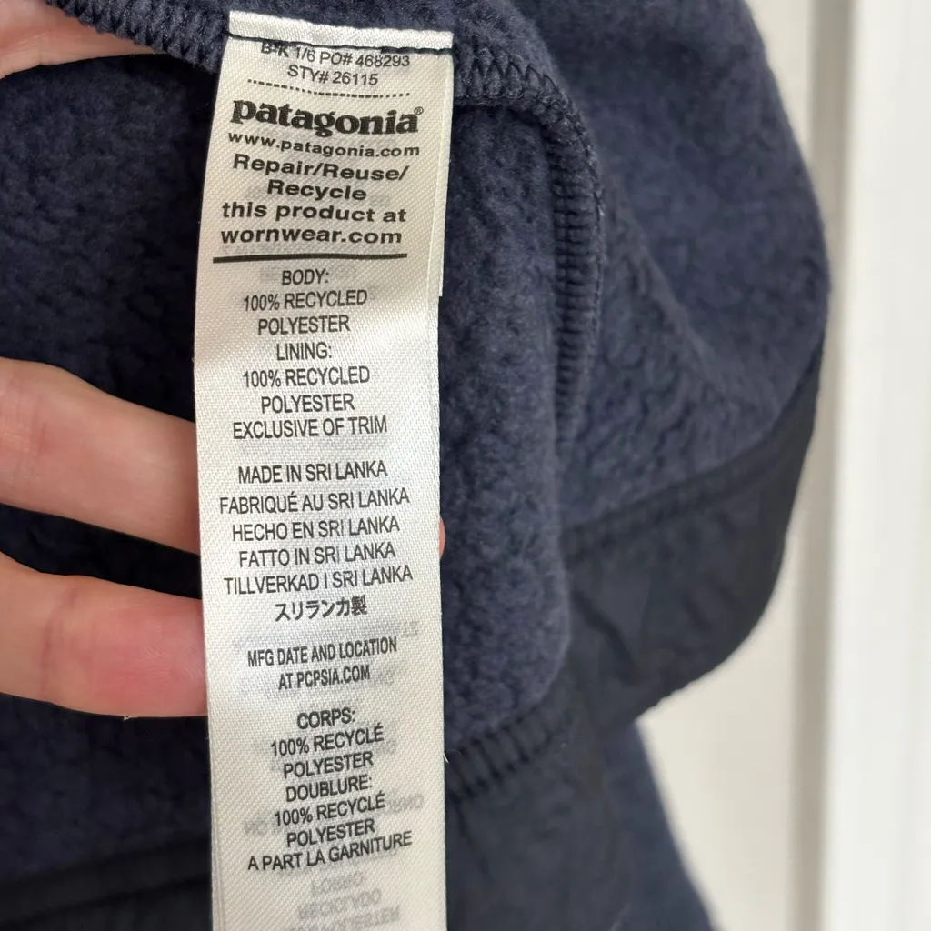 NWT Patagonia Women’s Better Sweater Zippered Fleece Chore Jacket Pitch Blue XS - Image 8