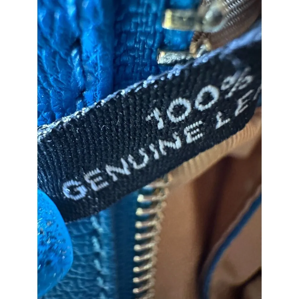 Ora Delphine Evelyn Satchel Crossbody Gemstone Blue Matching Wallet - Image 3