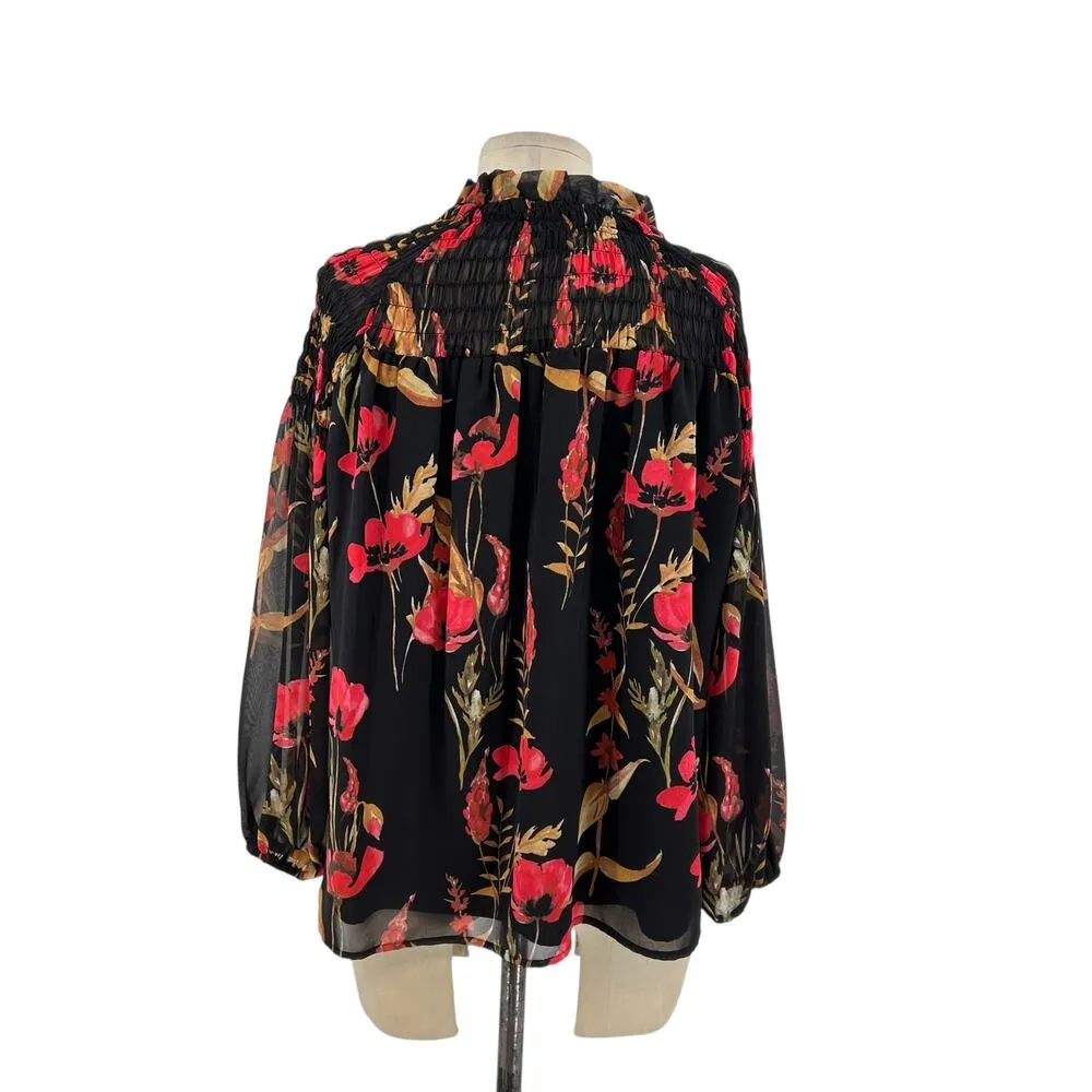Yumi Kim Ruby Romance‎ Stanton ST Top Black Red Floral Size Medium - Image 6