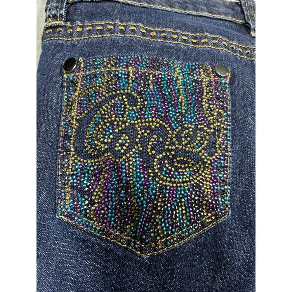 Coogi Women's Denim Jeans 9/10 Colorful Beaded Pockets Embellished - Image 6
