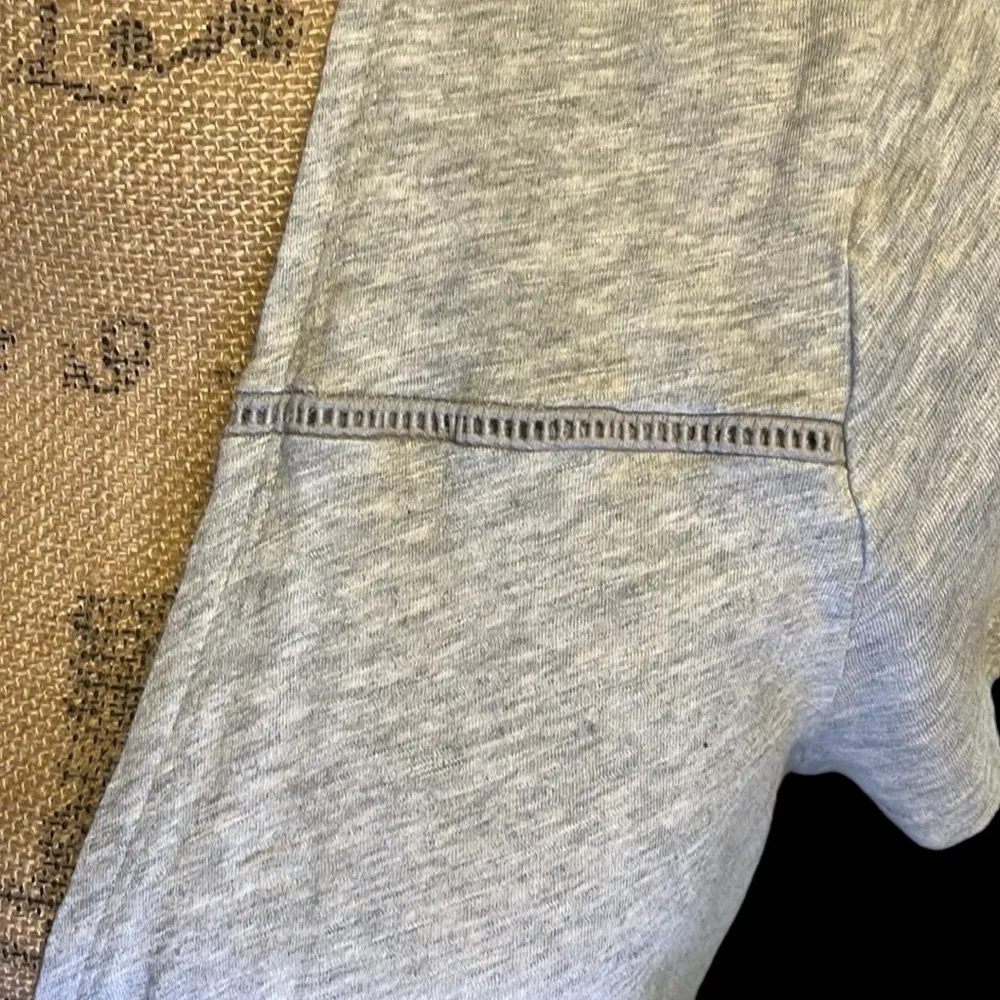 Gray Maurice’s cross back open front cardigan style  with crochet accents. EUC. - Image 3