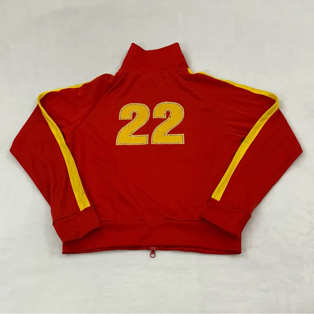 Vintage Joy Jeans New York 22 Bedazzled Full Zip Red & Yellow Jacket Women’s S - Image 8