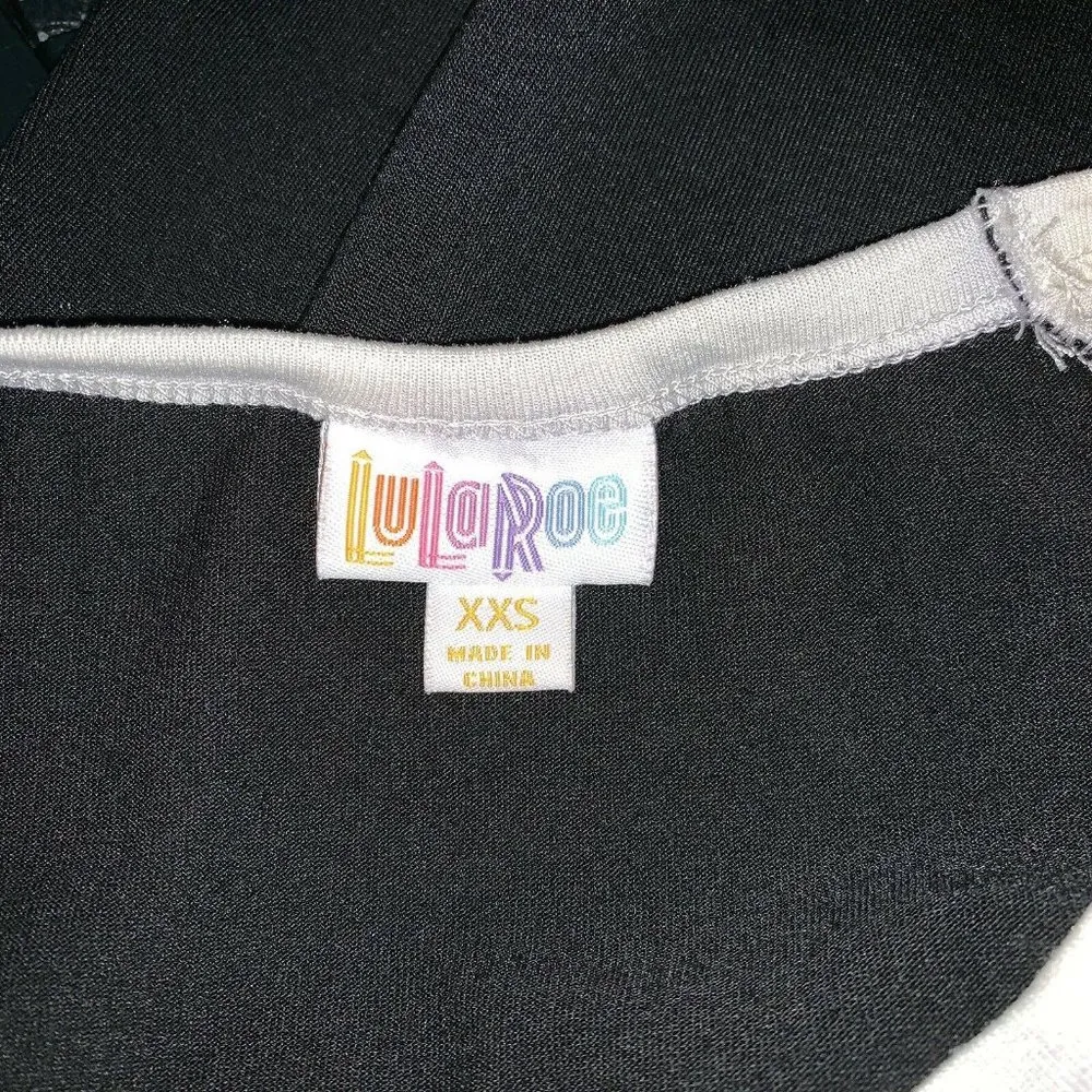 Lularoe Womens Julia Raglan Simply Comfortable Dress Size XXS Black Beige - Image 4