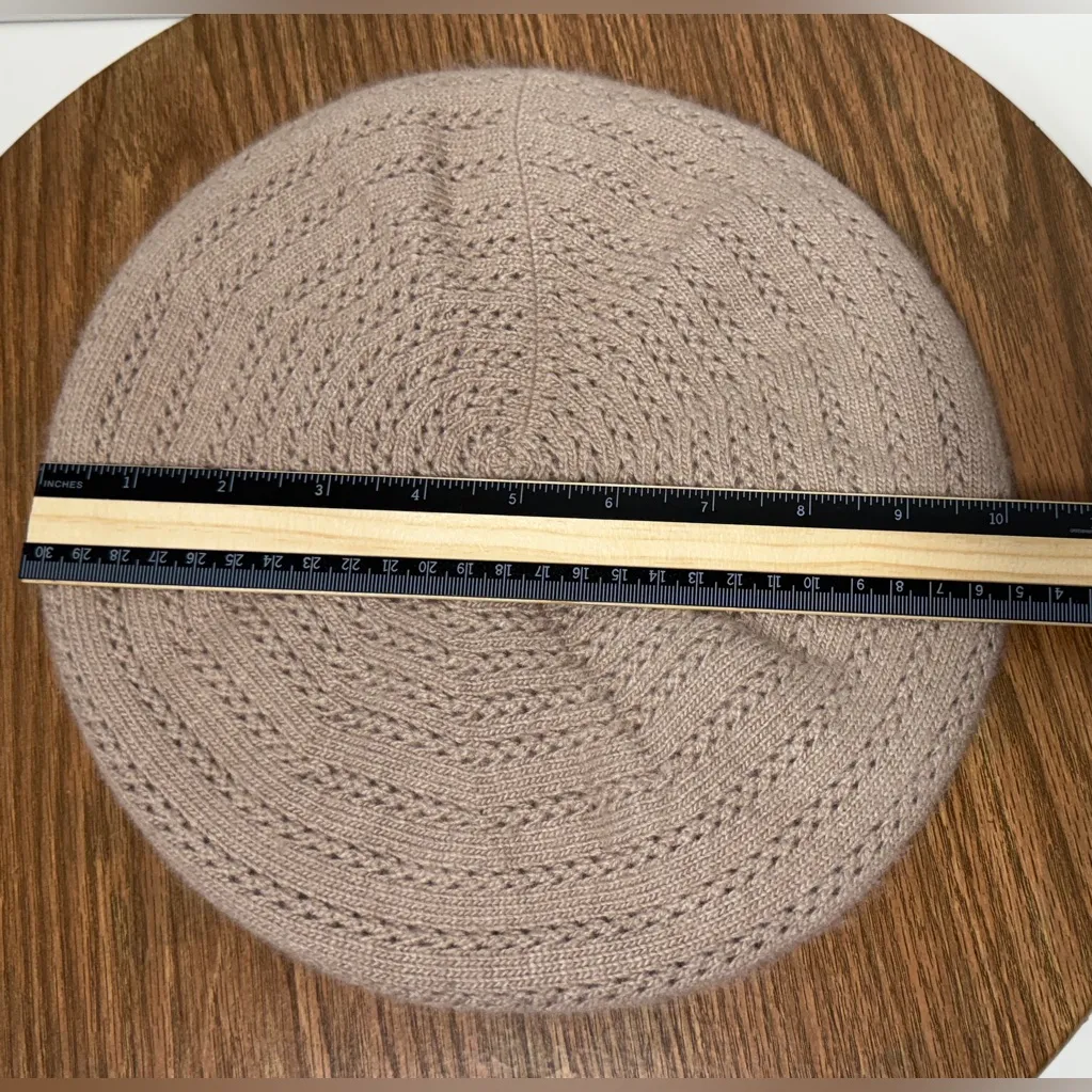 LOOK Cashmere Women Pastel Mauve Pink Beret One Size Fits All - Image 5