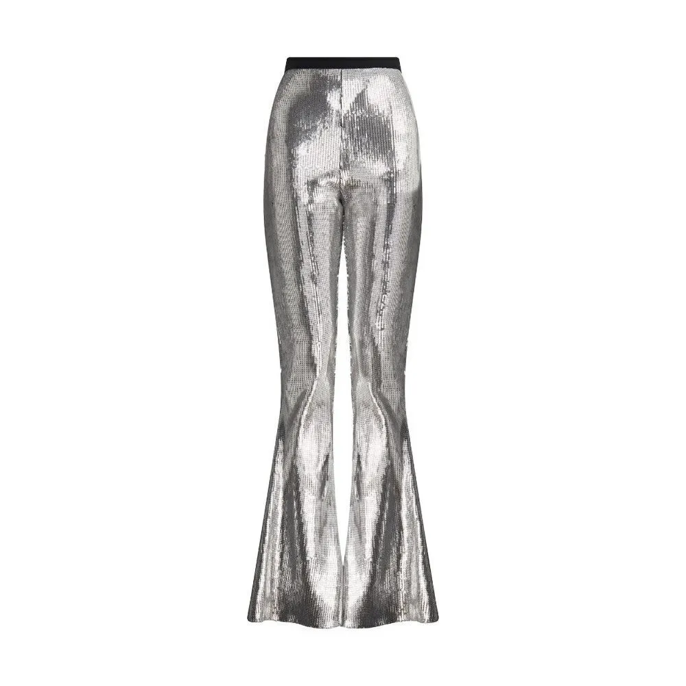 David Koma Sequin Flared Trouser in Silver & Black UK 14 USA 10 New Womens pants - Image 9