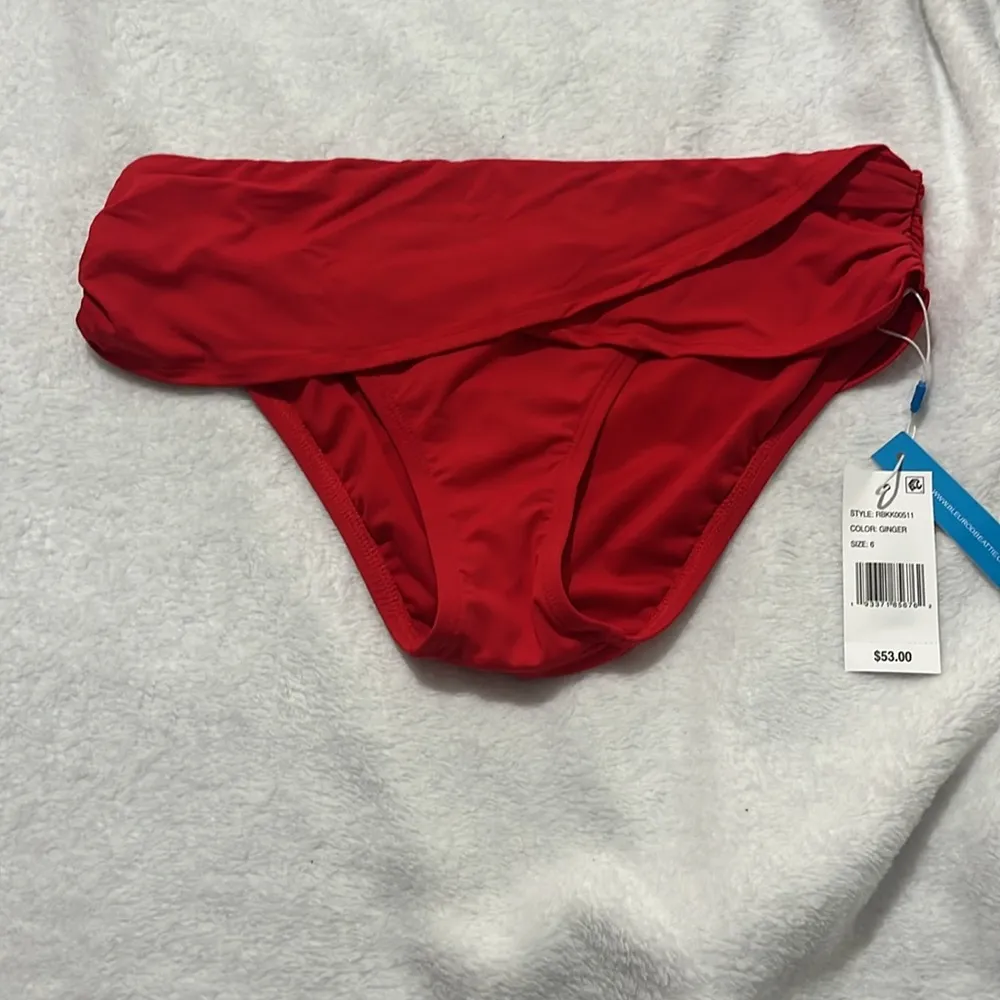 New Bleu Rod Beattie Red Sarong Hipster Swimsuit Bikini Bottoms 6 NWT - Image 3