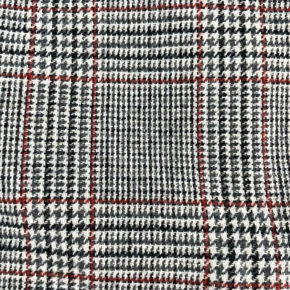 Chadwicks Classic Wool Skirt Gray Red Houndstooth Plaid Straight Pencil Size 8 - Image 5