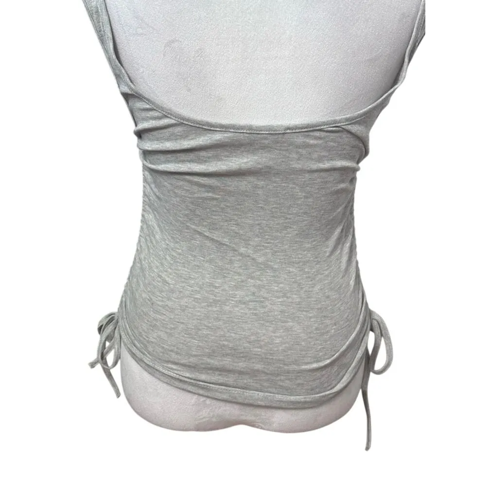 4th Reckless Camisole Top Ruched Side Stretchy Gray Heathered Women's XS NWOT - Image 7