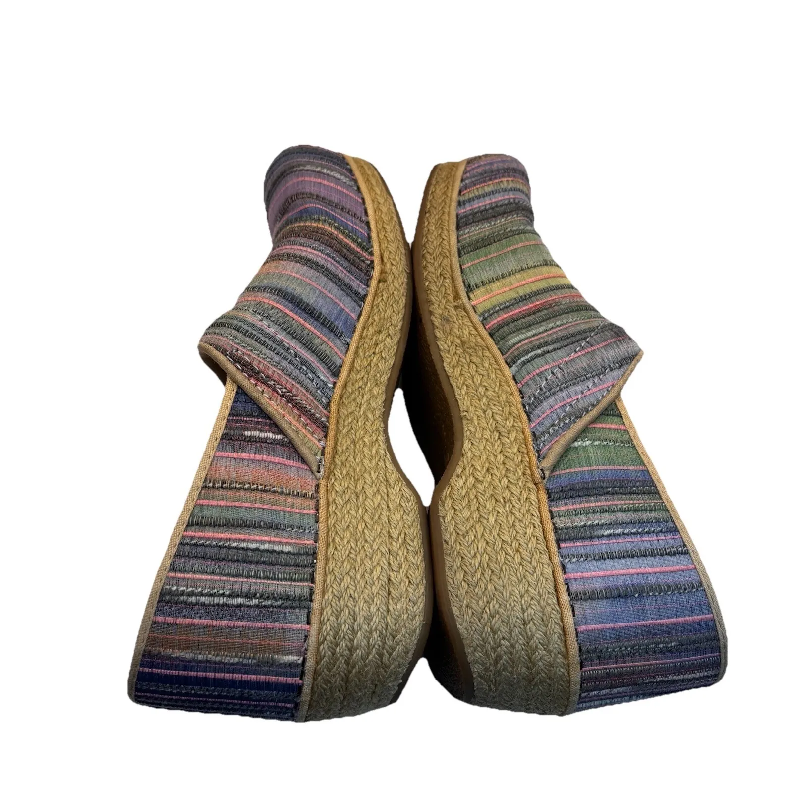 Dansko Pro Clogs Slip On Shoes Womens 41/10.5 Multicolor Pastel Jute Wedge Heel - Image 5