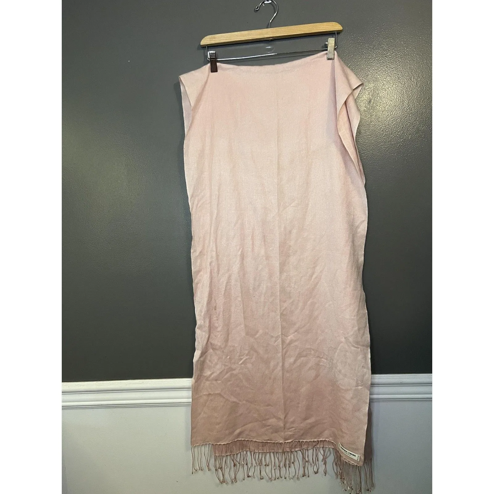 Sophia Swire Scarf Womens One Size Soft Pink Pashmina Shawl Wrap Fringe - Image 4