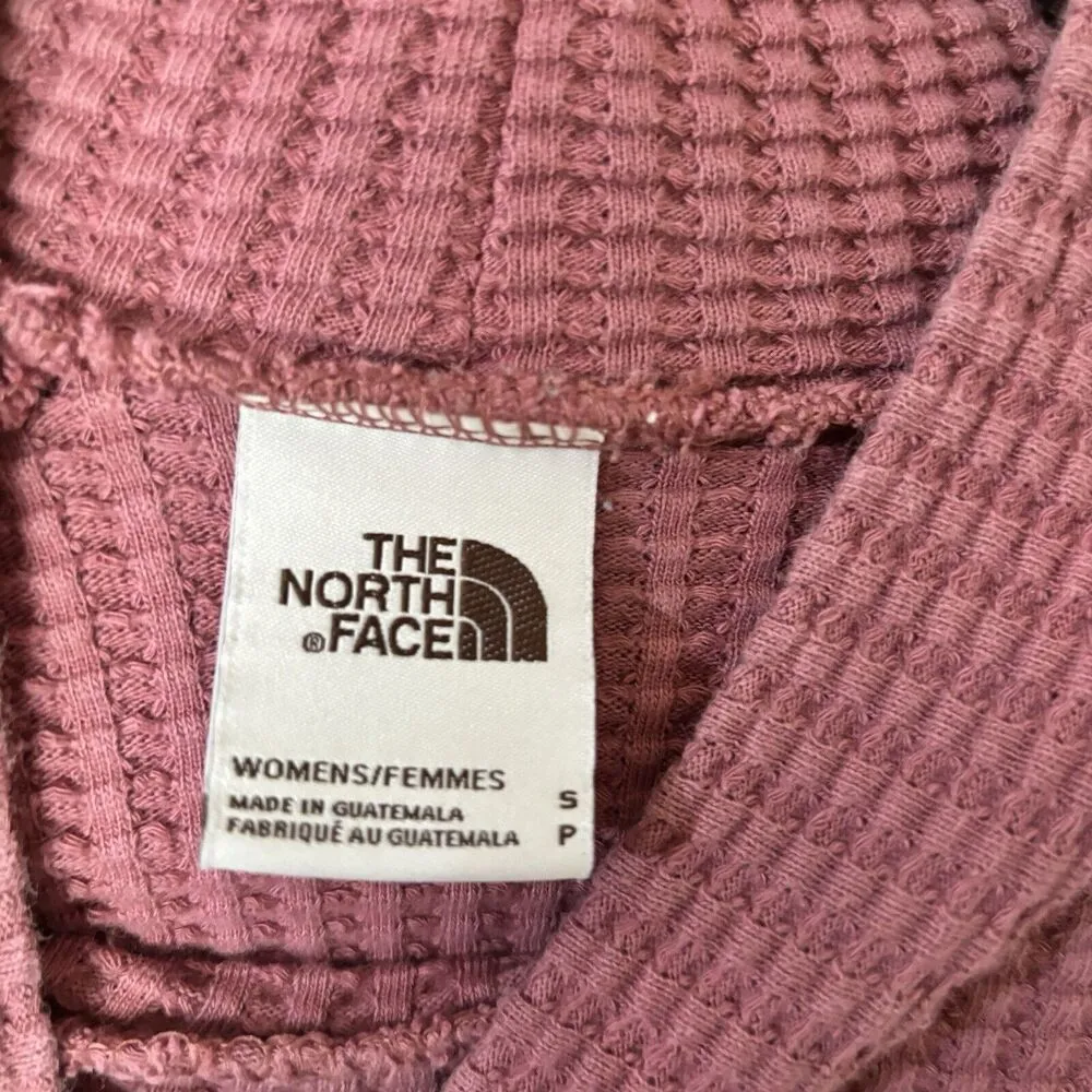 The North Face Top Womens Small Pink Thermal Waffle Knit Textured Cowl Blouse - Image 7