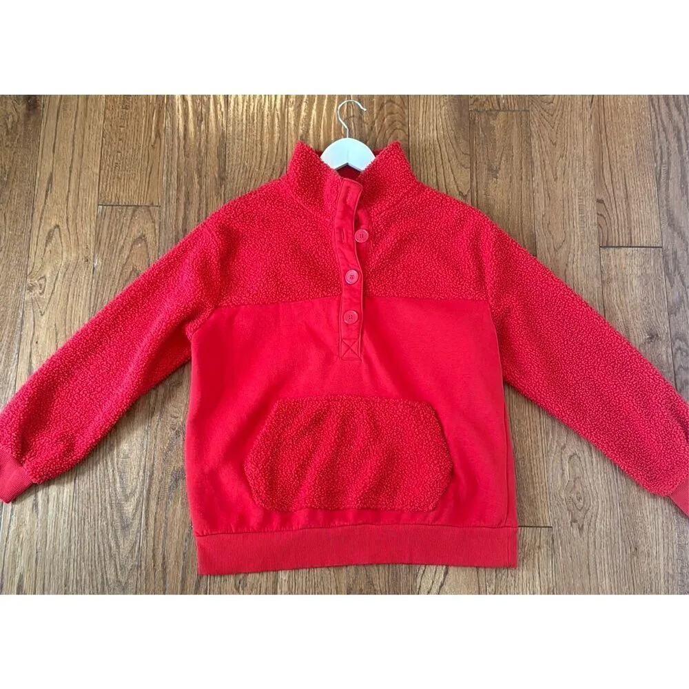 Time And Tru red Sherpa pullover sweater M 8/10 Red Size M - Image 10