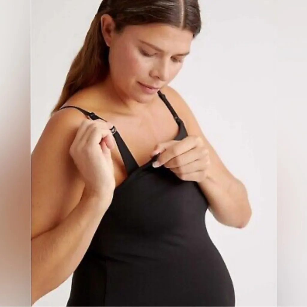 NWOT Quince Maternity/Nursing Tank 2 Pack Black Sz XS Sold Out Online - Image 3
