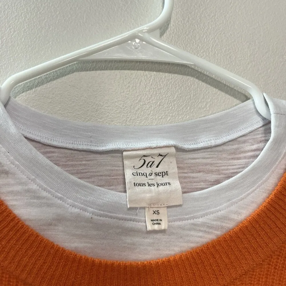 Cinq a Sept Orange Cashmere White T - Image 2
