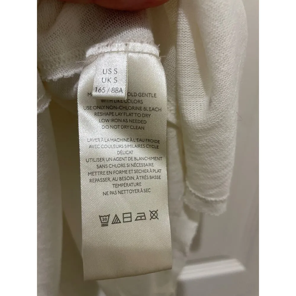 We The Free Off White V-Neck Raw Hem Oversize Boho Top Small - Image 4