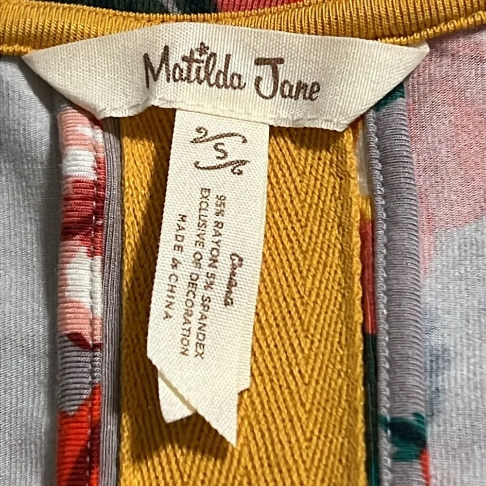 Matilda Jane size small daydream believer dress long sleeve grey floral design - Image 5