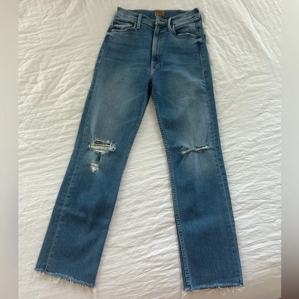 Mother High Waisted Rider Ankle Fray Jeans Size 26 - Image 2